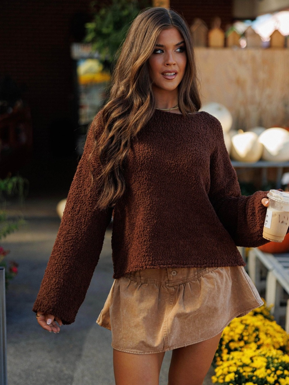 Lane201 oversized brown sweater medium